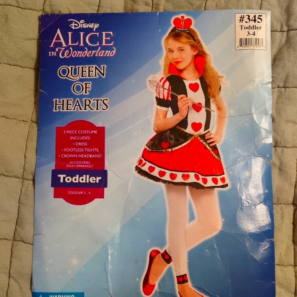 Disney Alice in wonderland Queen of hearts child costume